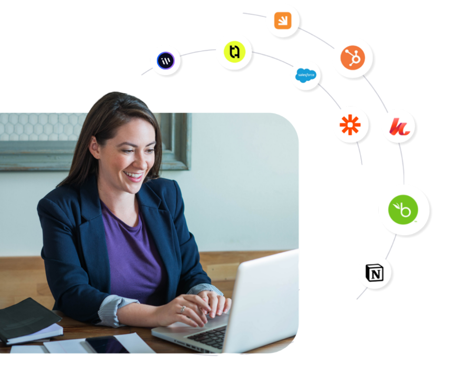 Woman working on a laptop