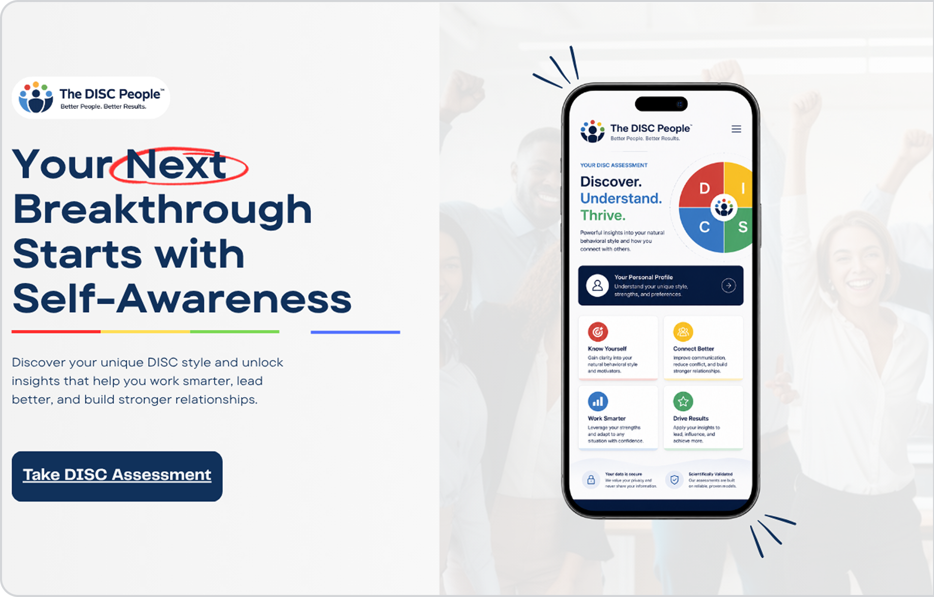 The DISC People assessment experience on desktop and mobile